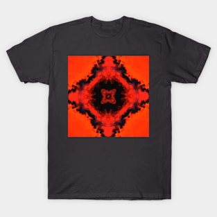 Red Smoke Kaleidoscope Pattern T-Shirt